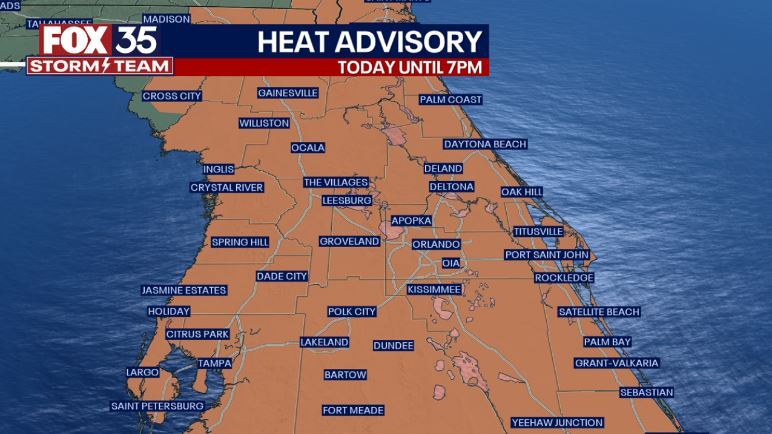 Heat advisory in effect in Central Florida