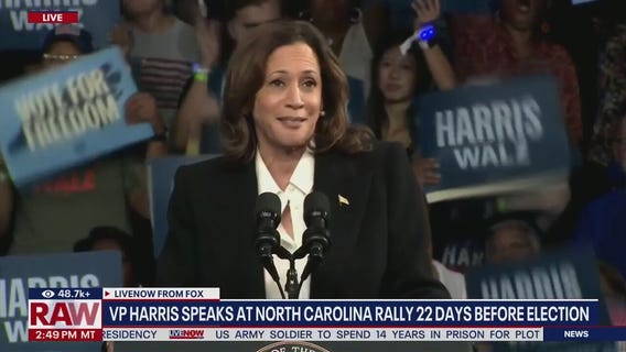 WATCH: Harris rallies in battleground North Carolina
