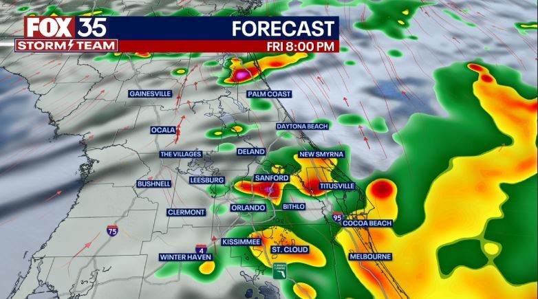 Heavy rain, lightning in Central Florida