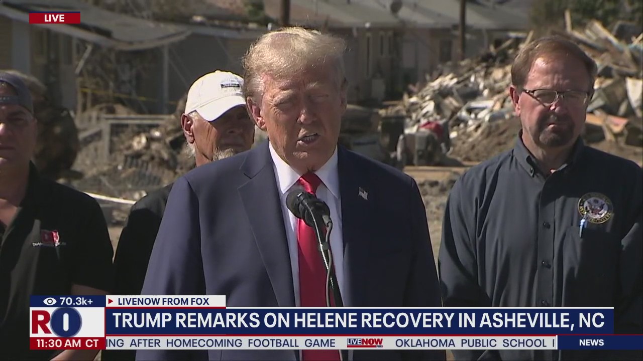 Trump remarks on Helene recovery in Ashville, NC