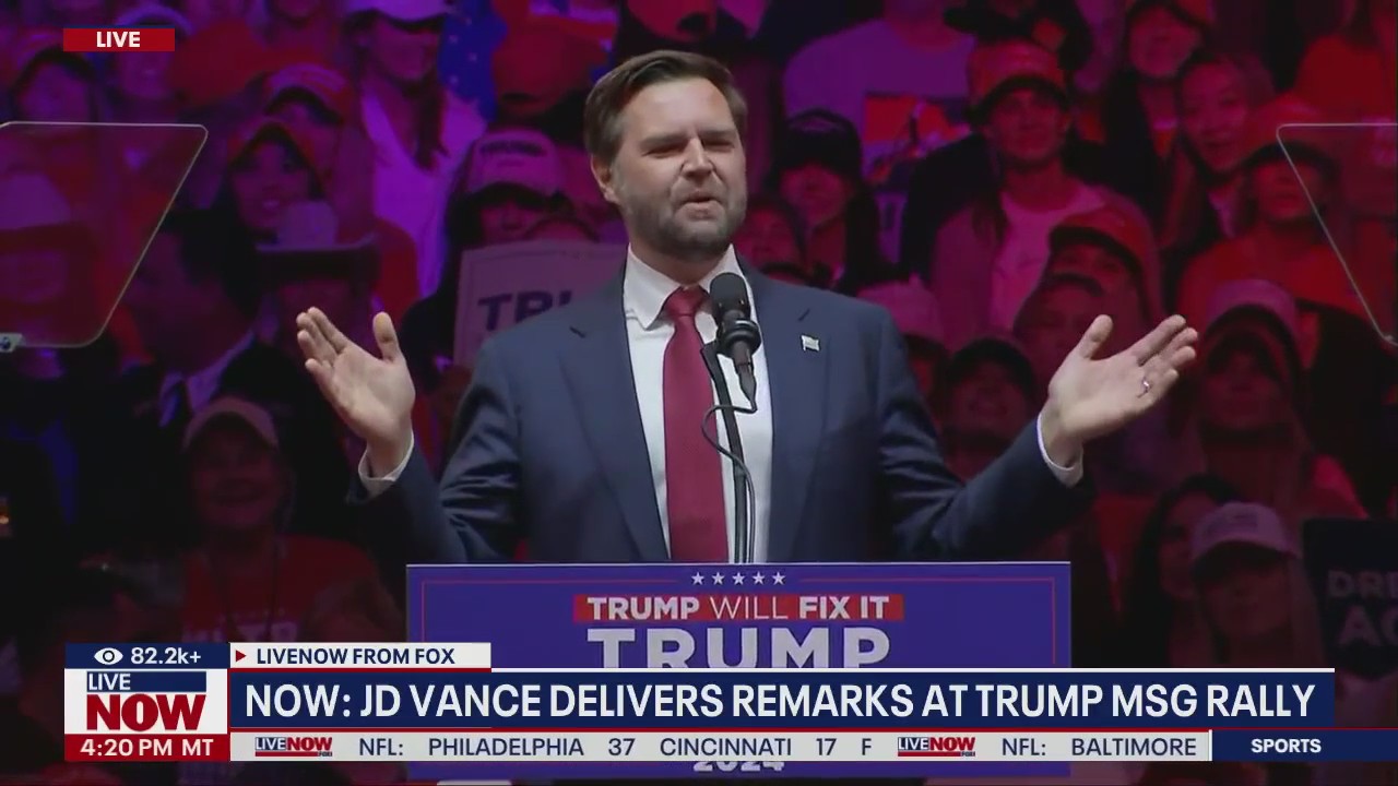 JD Vance delivers remarks at Trump MSG rally