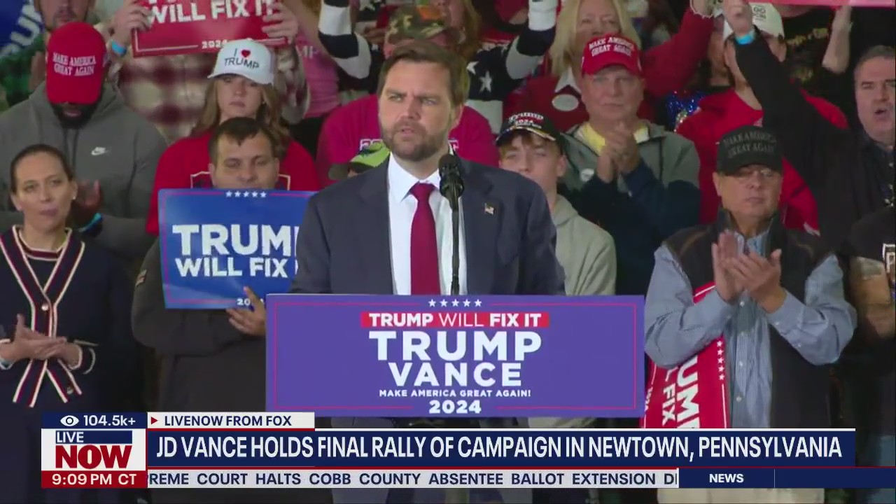 JD Vance holds final campaign rally in Pennsylvania