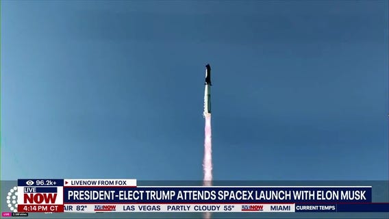 Trump watches SpaceX Starship launch from Texas