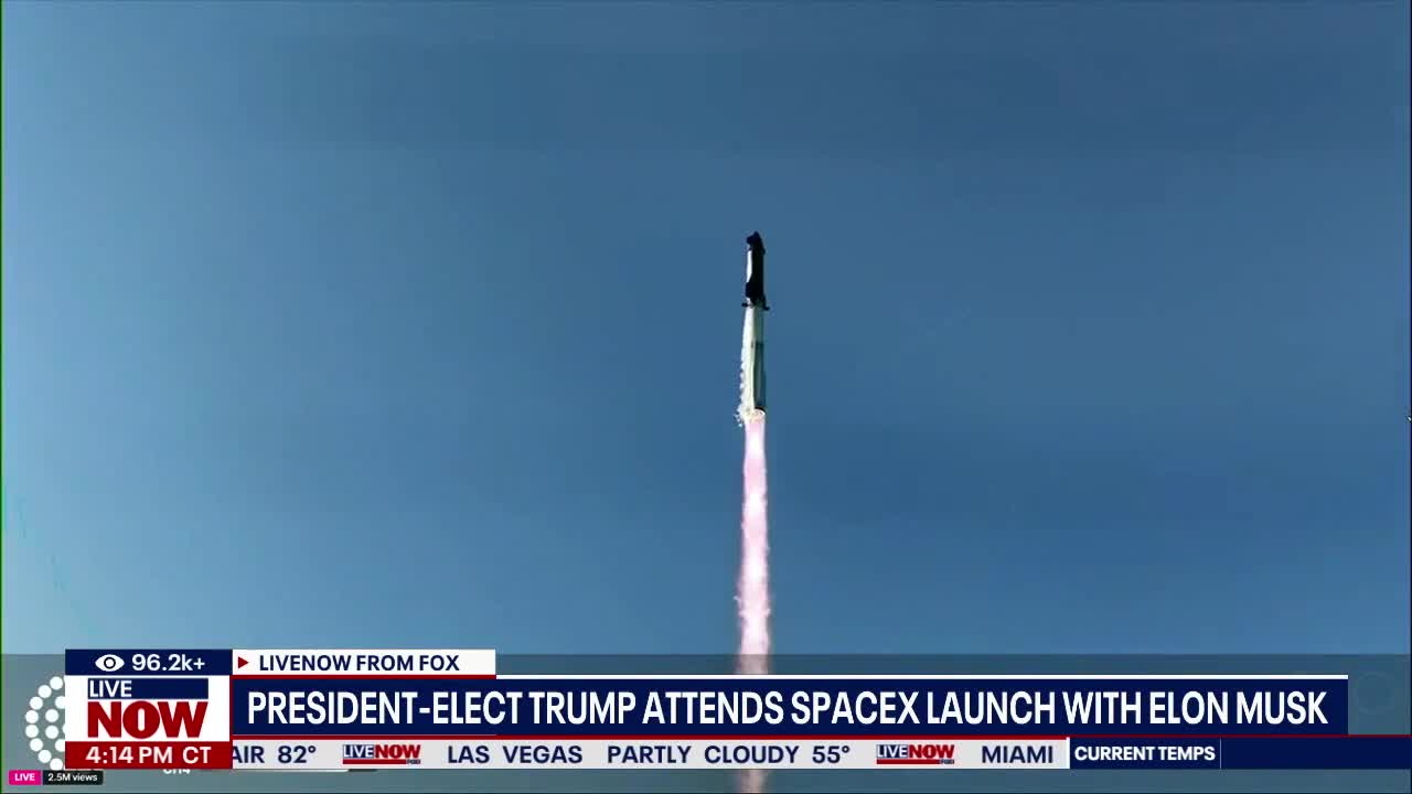 Trump watches SpaceX Starship launch from Texas