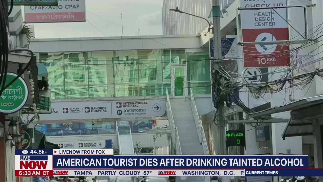 American tourist dies from tainted alcohol
