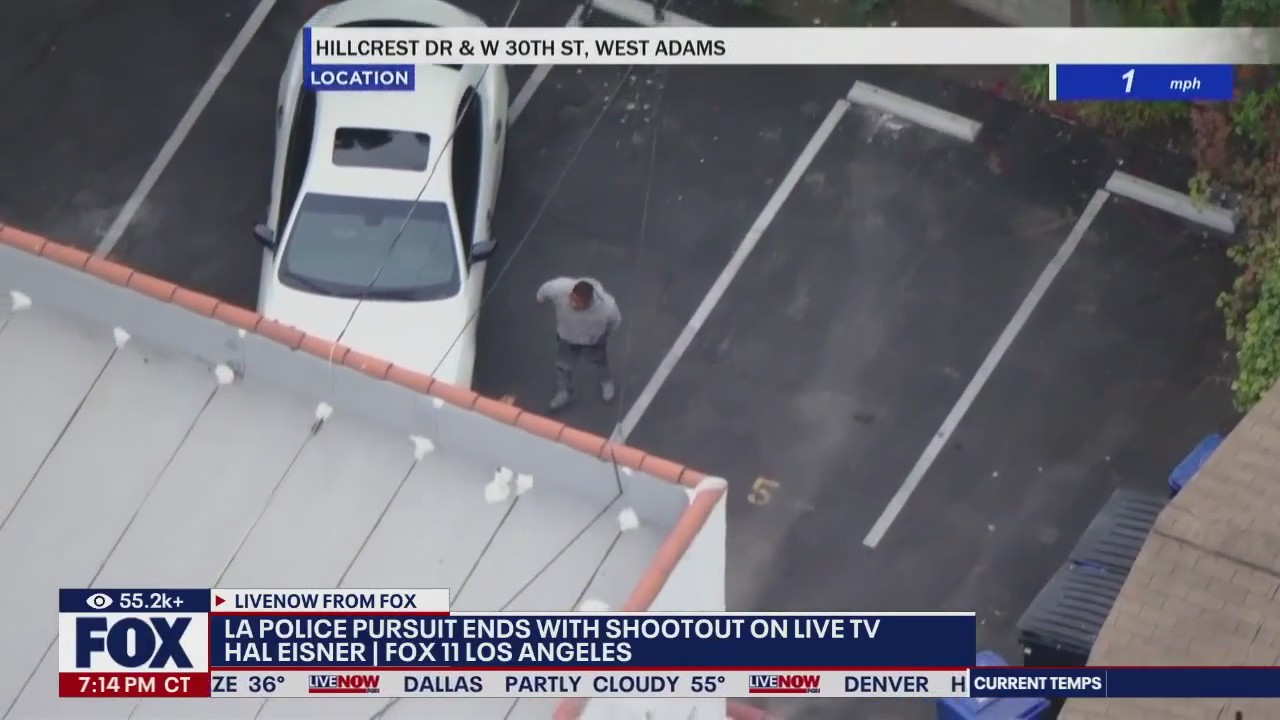 LA police pursuit ends with shootout on live TV | LiveNOW from FOX