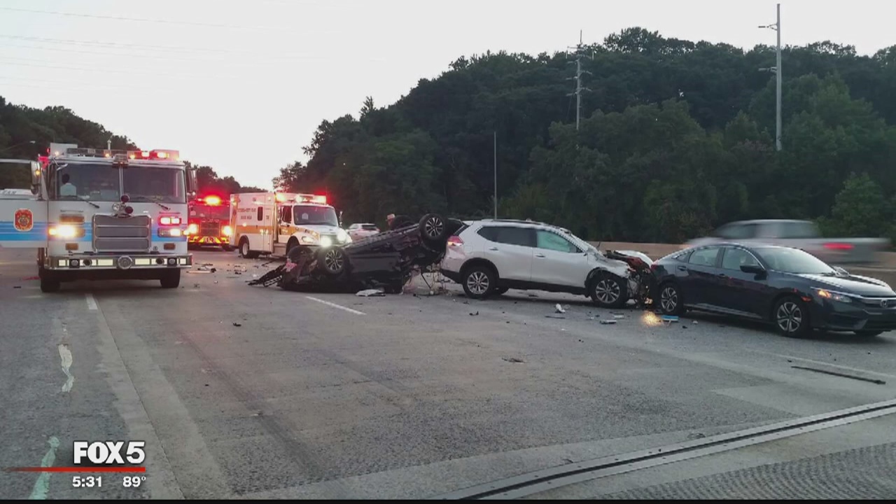 Man involved in Beltway crash jumps from American Legion Bridge to avoid being hit in 2nd crash