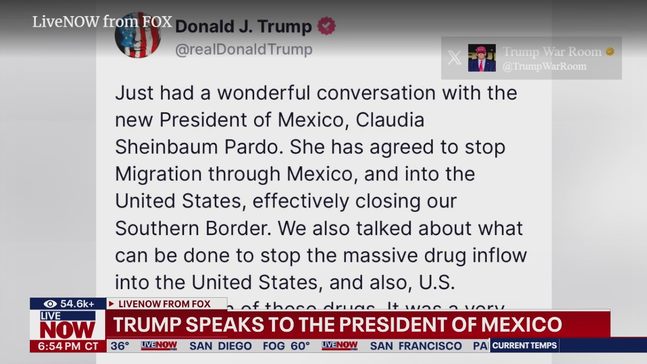 Trump speaks to Mexico president after tariff threat