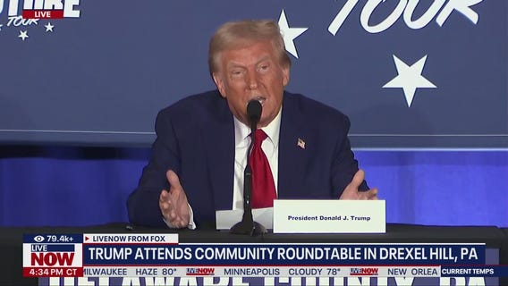 Trump attends roundtable in Drexel Hill, PA