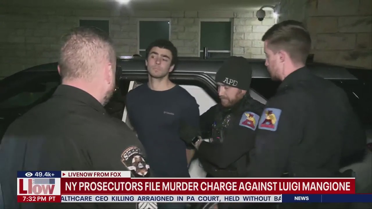 Murder charges filed against Luigi Mangione
