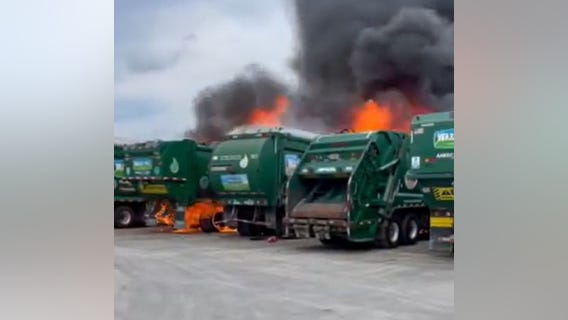 Garbage truck fire erupts in Daytona Beach