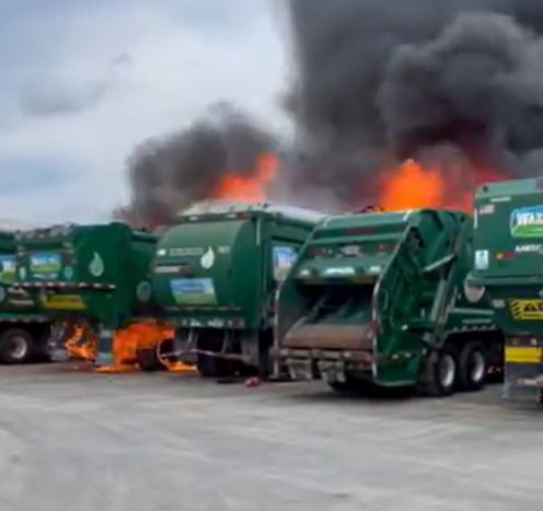 Garbage truck fire erupts in Daytona Beach
