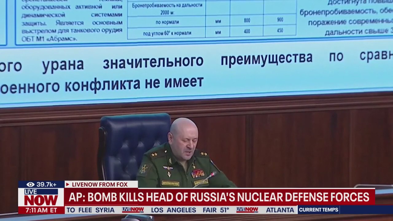 Bomb kills head of Russia's nuclear def. force