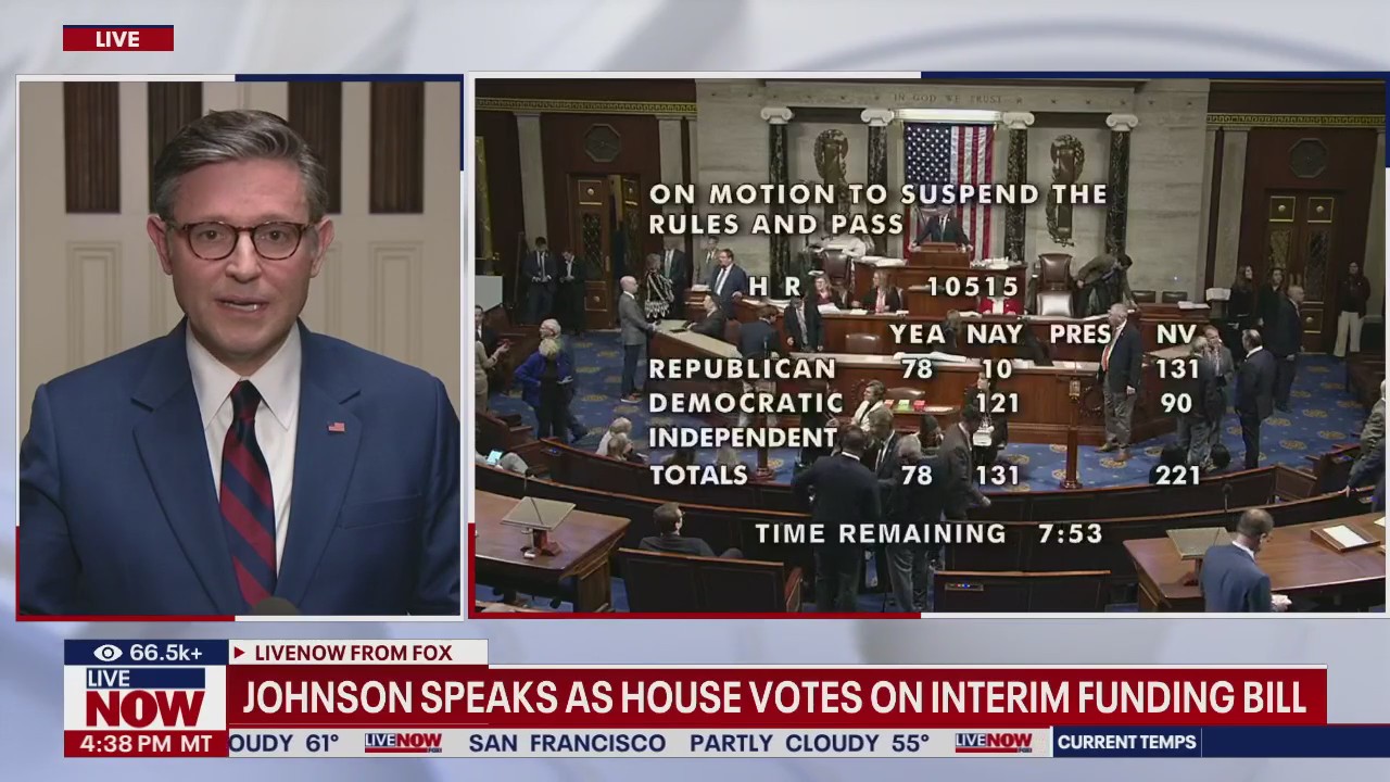 Speaker Johnson remarks as house votes on interim funding bill