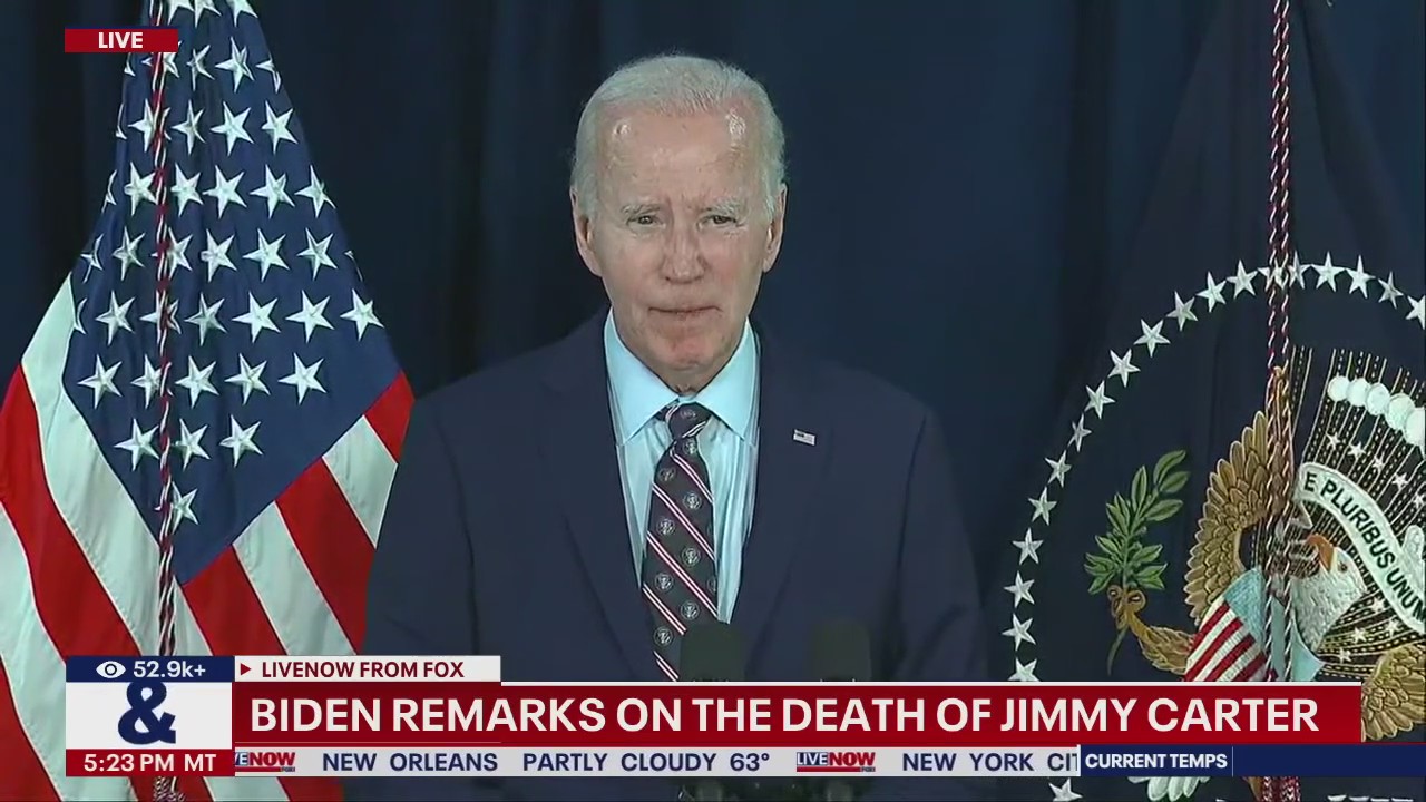 Biden remarks on the death of Jimmy Carter