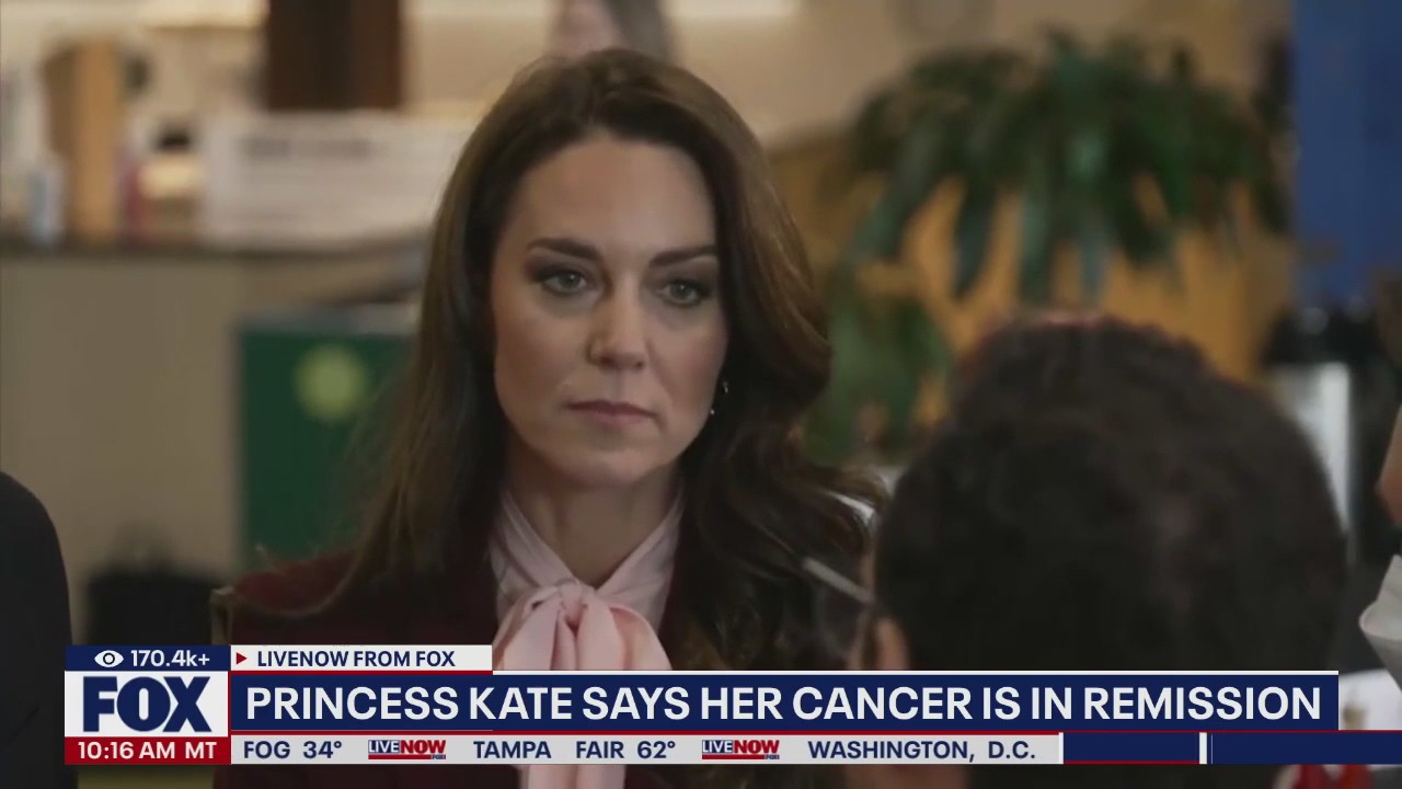 Princess Kate says her cancer is in remission