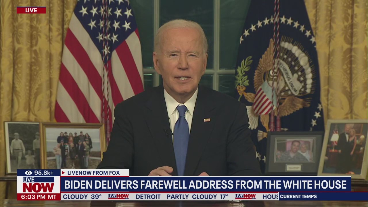 Biden delivers farewell address from the Oval Office