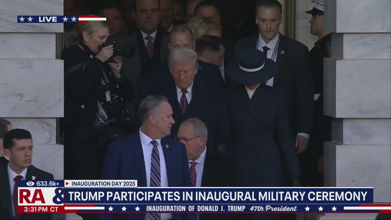 Trump participates in inaugural military ceremony