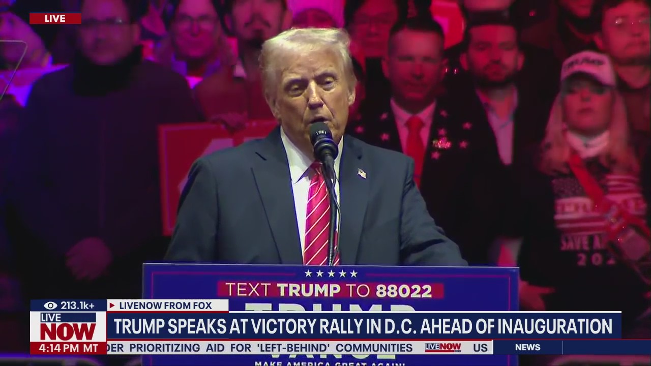 Trump speaks at victory rally in D.C.