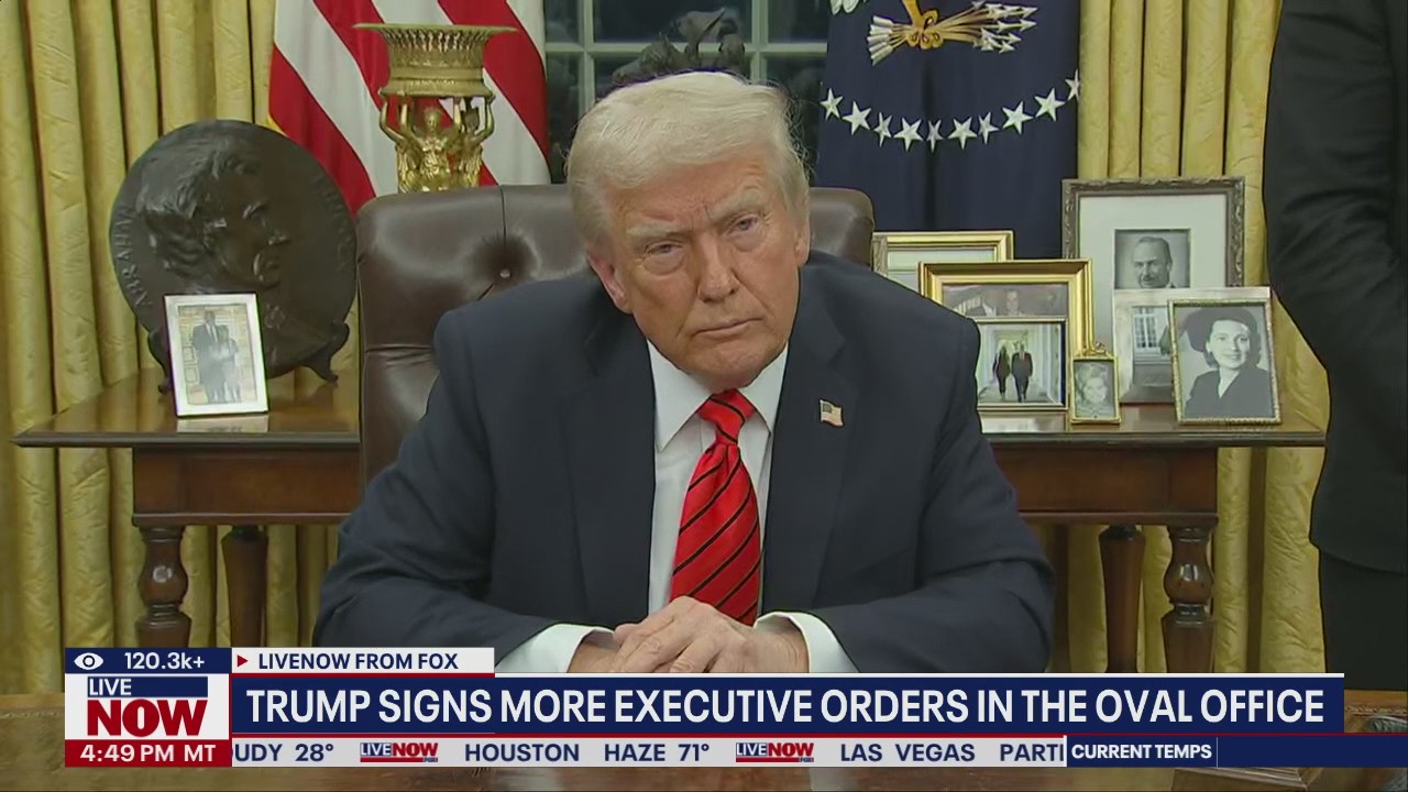 Trump signs more executive orders in Oval Office