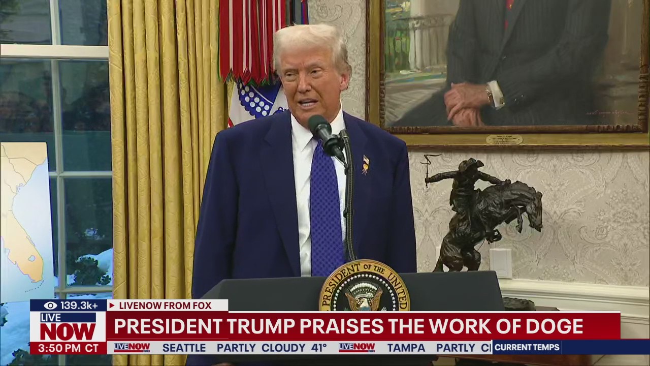 President Trump takes questions in Oval Office