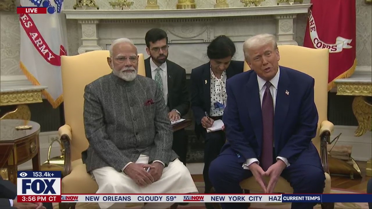 President Trump meets with Indian PM Modi