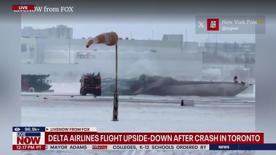 Delta Airlines flight upside-down after crash
