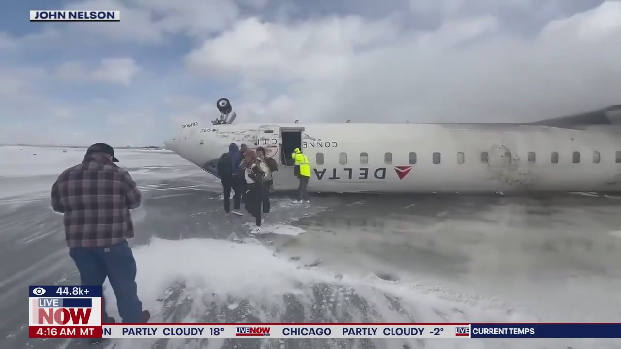 Delta jet flips, all 80 passengers survive