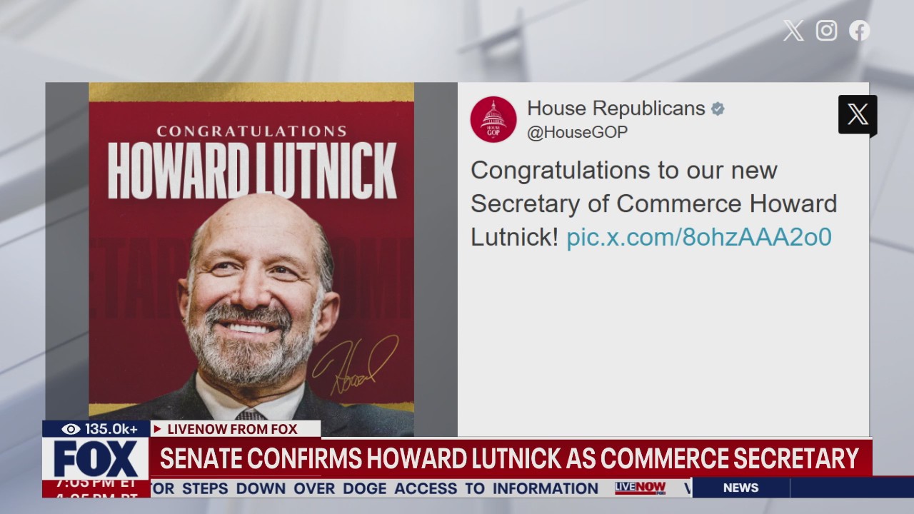 Senate confirms Howard Lutnick as commerce secretary