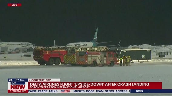 Delta crash in Toronto leaves plane upside-down