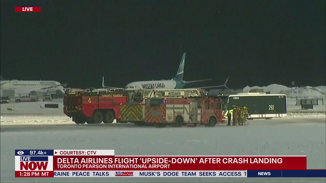 Delta crash in Toronto leaves plane upside-down