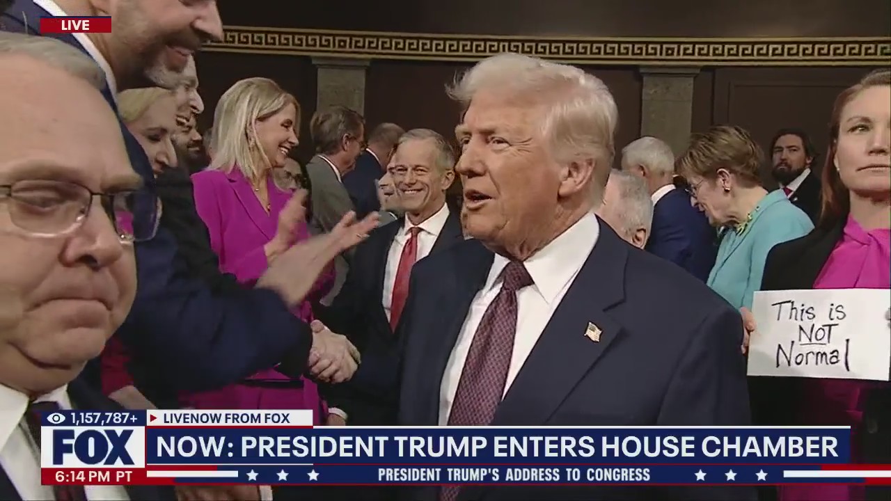 President Trump enters the House chamber
