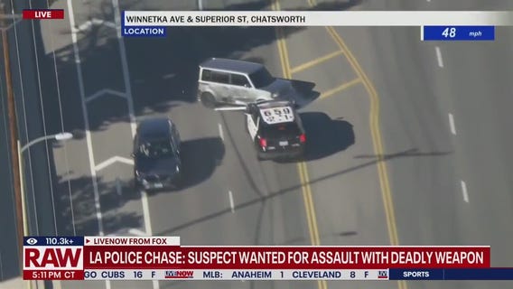 Police pursue assault suspect in LA County
