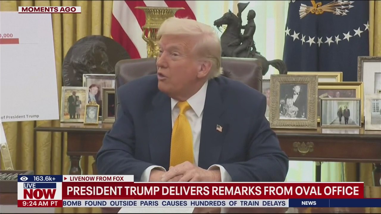 Pres.Trump delivers remarks from Oval office