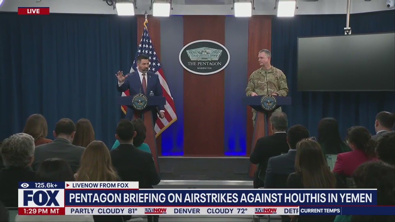 US airstrikes against Houthis continue, Pentagon says