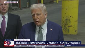 President Trump speaks to reporters at Kennedy Center