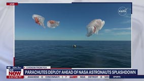 Astronauts return with splashdown off Gulf Coast