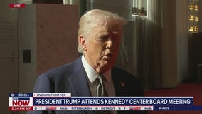 President Trump speaks at Kennedy Center to reporters