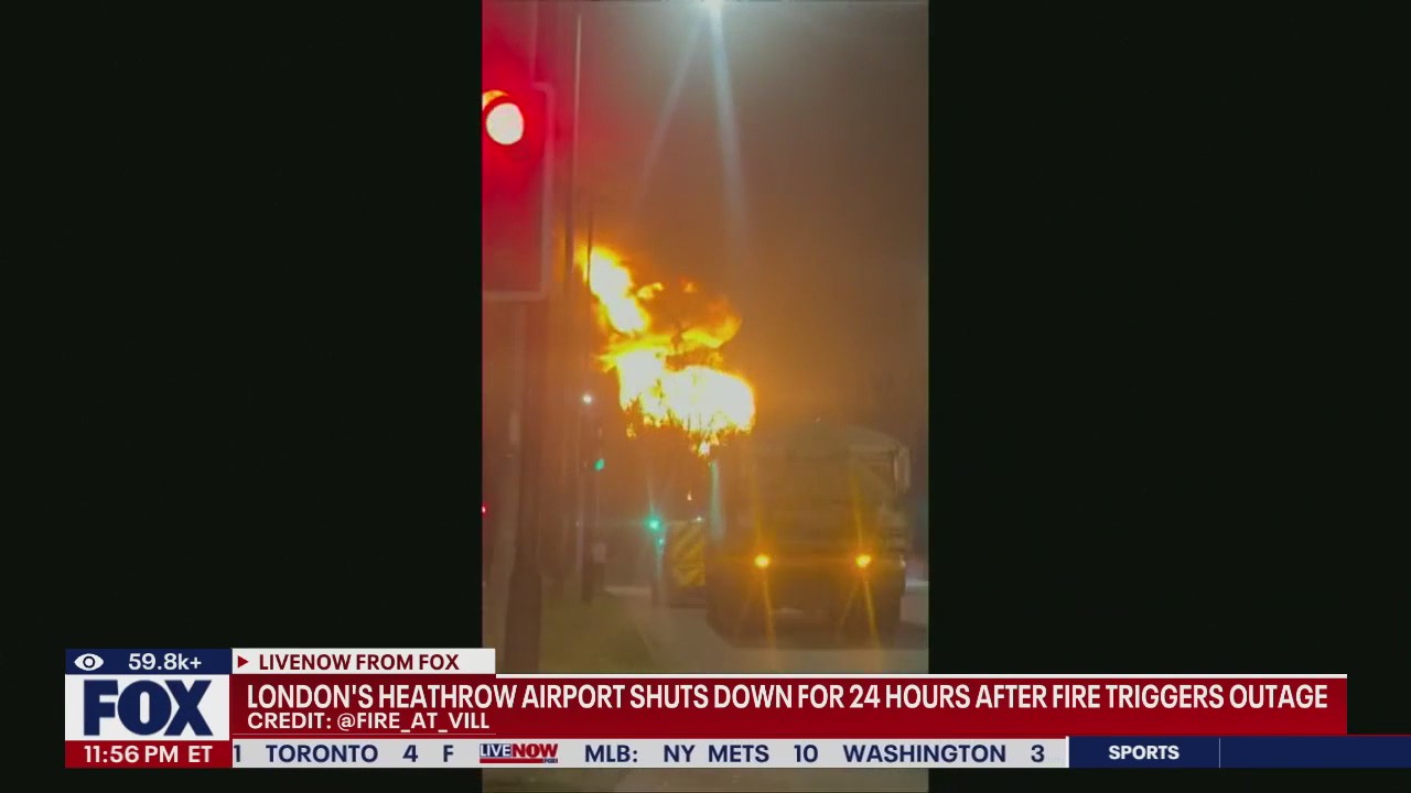 London's Heathrow Airport shuts down after fire triggers outage