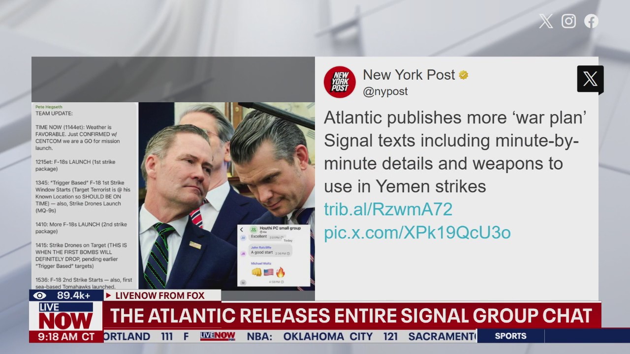 Atlantic reveals new Signal texts from Pete Hegseth