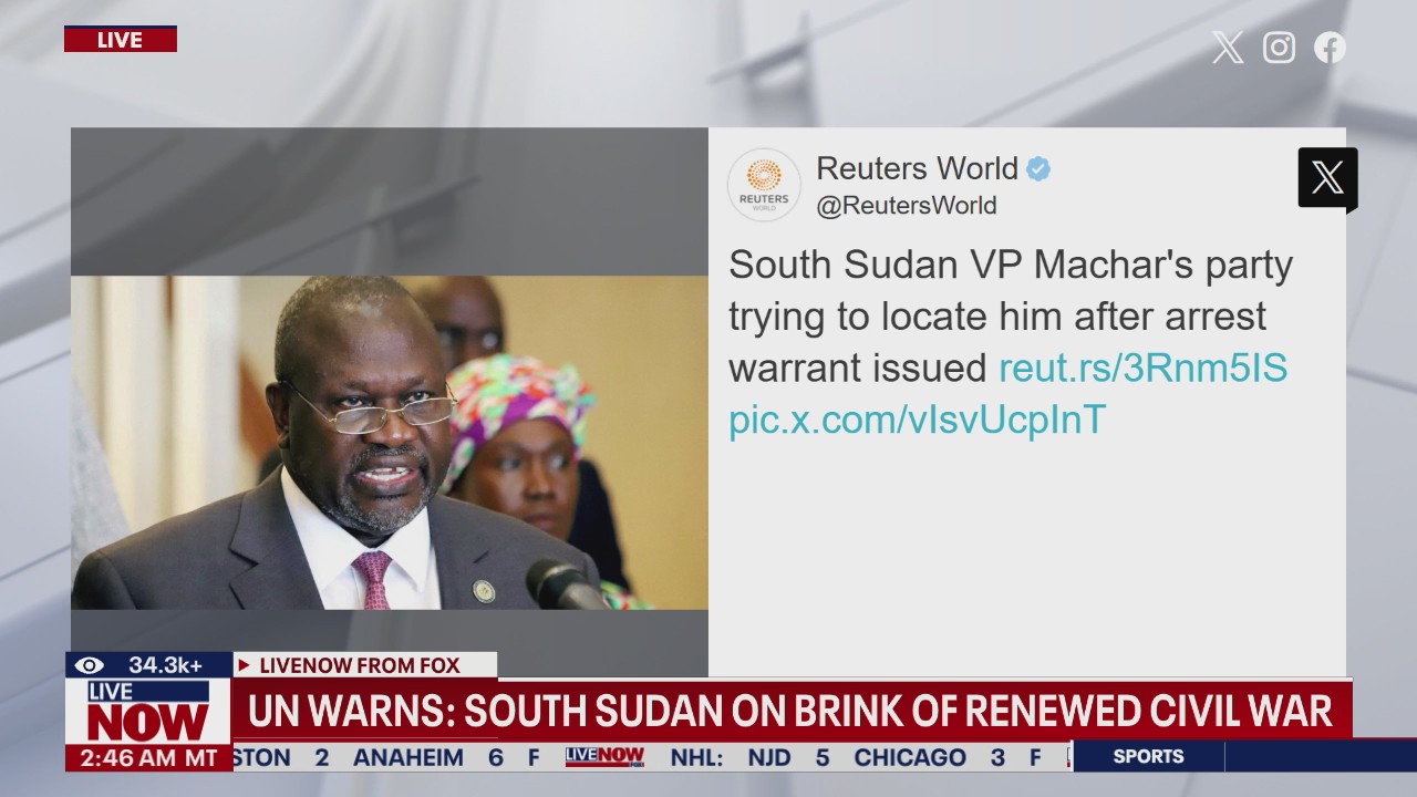 UN warns South Sudan of renewed civil war