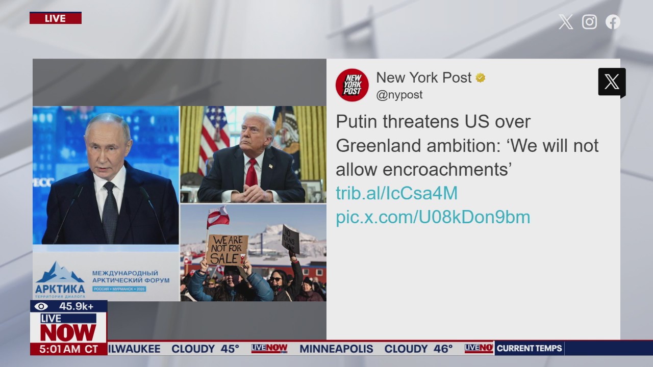 Putin threatens US over Greenland ambition