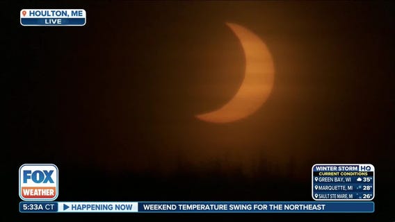 Rare partial solar eclipse graces skies over New England Saturday