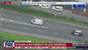 L.A. stolen car chase ends with suspect fleeing