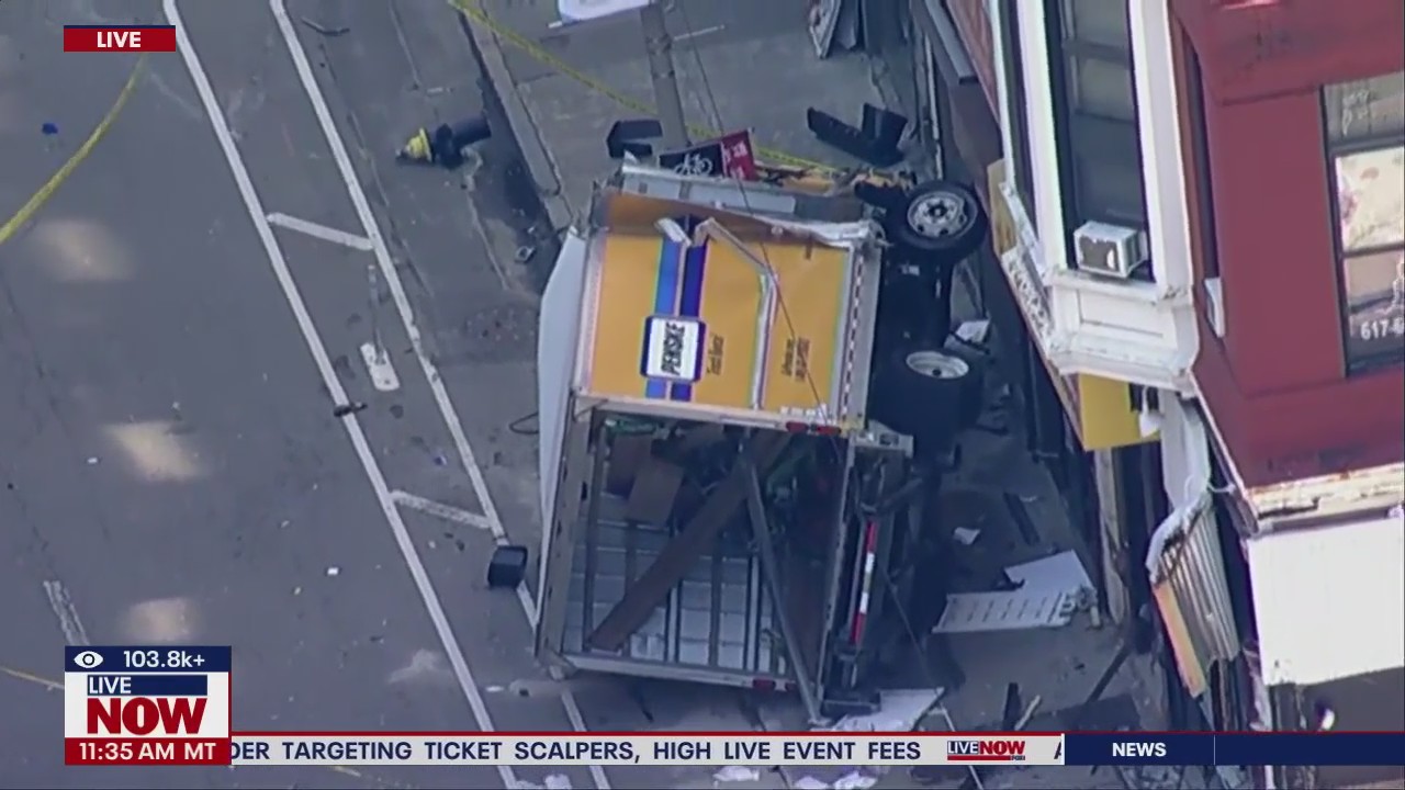 Truck strikes people in Boston