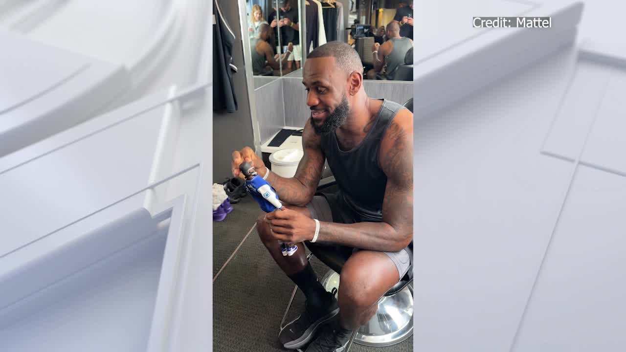 LeBron James reacts to his own Barbie doll