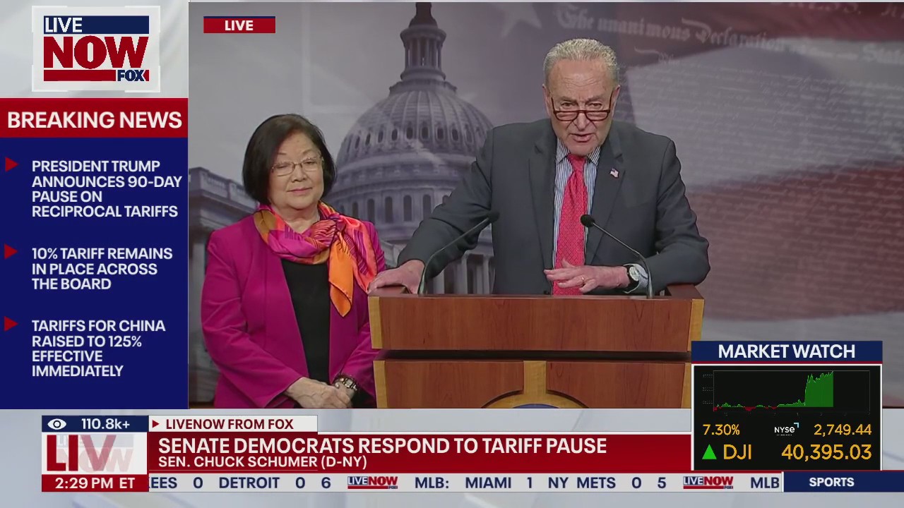 Democratic senators respond to 90-day tariff pause