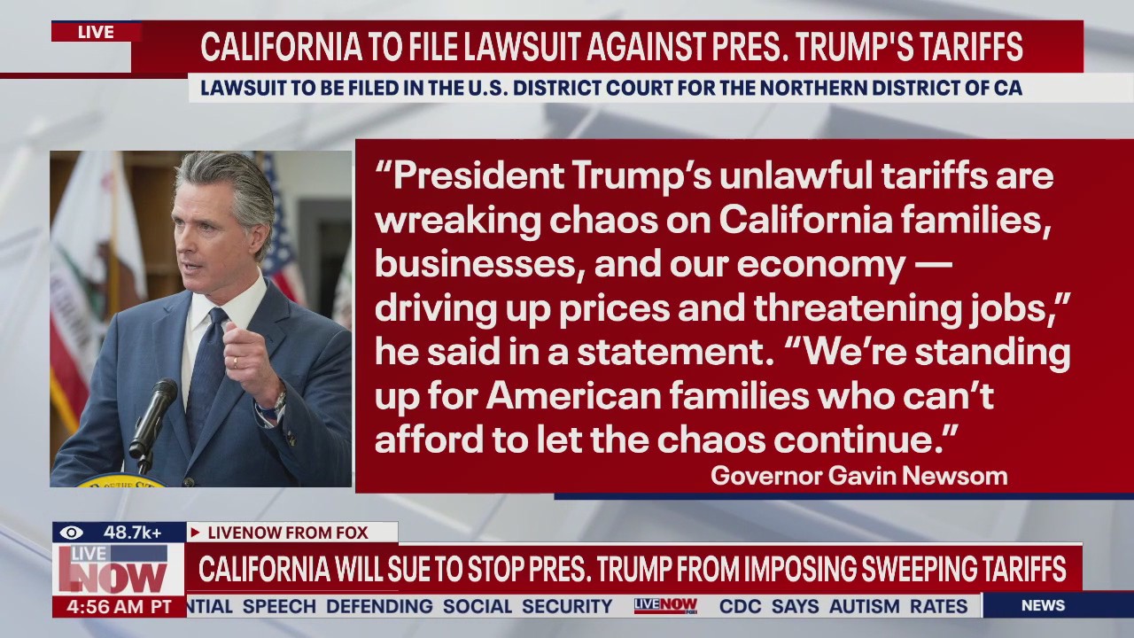 California to file tariff lawsuit against Pres. Trump