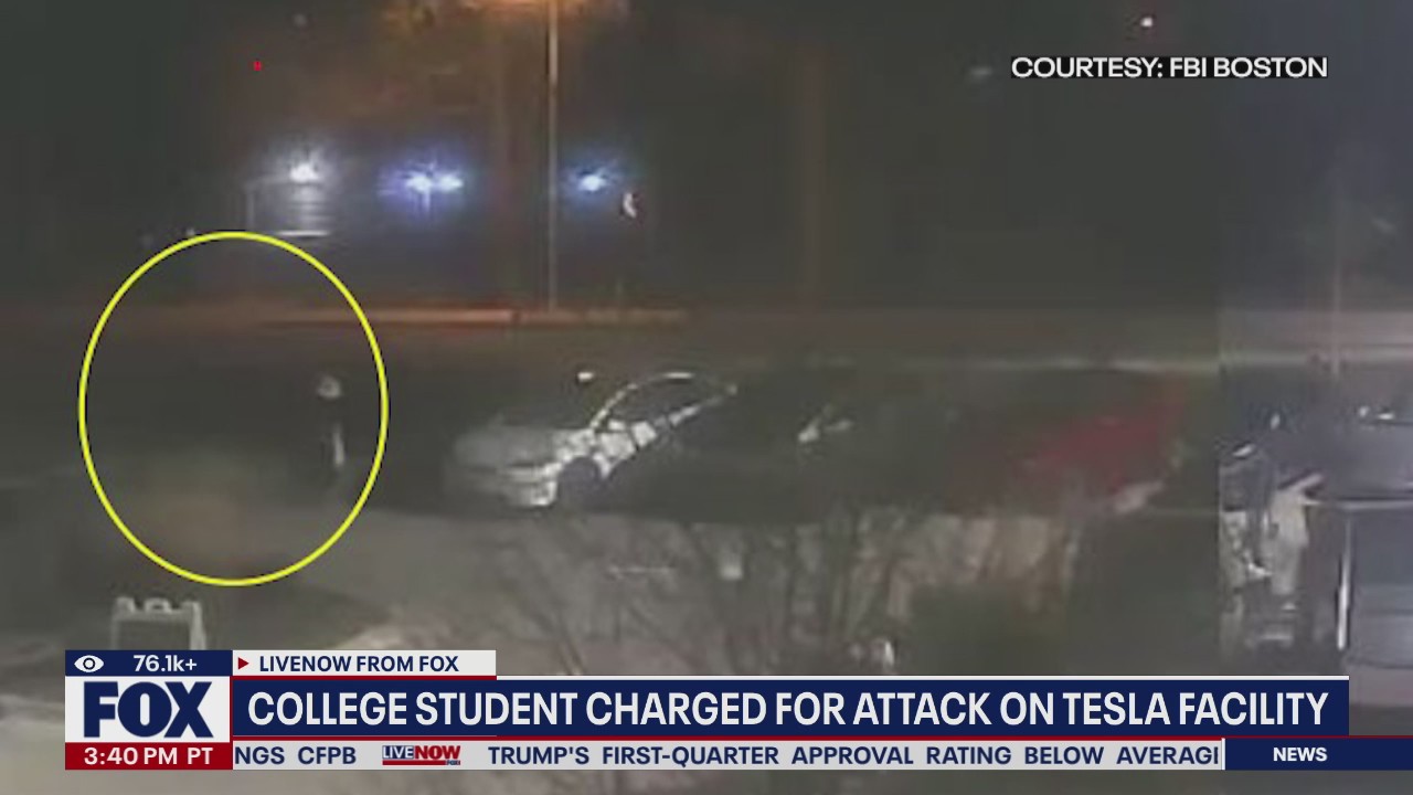 College student arrested for Tesla facility attack