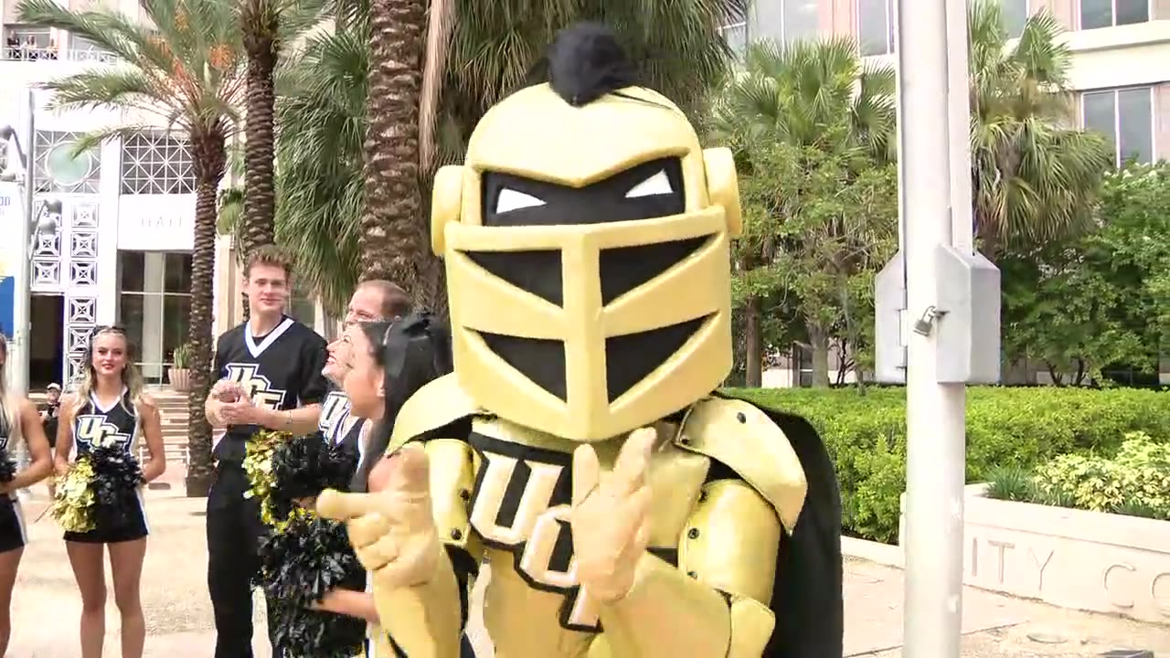 UCF flag raised outside City Hall